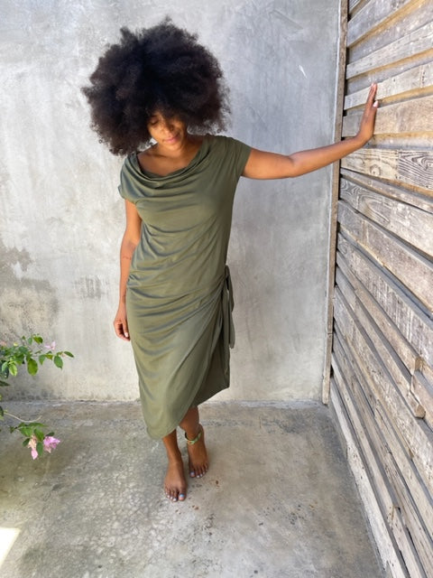 Nicole Olive Green Dress